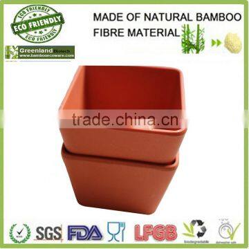 100% natural materials square bamboo fiber canister,bamboo fiber food storage box