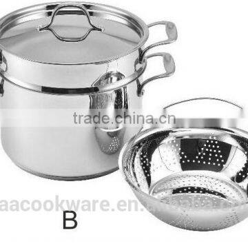 SA-12075B Stainless Steel Pasta pot set / Italian Pasta set / Steamer Set