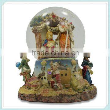 Divine Nativity jesus Scene Religious Music Box Water Snow Globe Figurine