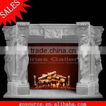 fancy hand carved marble fireplace