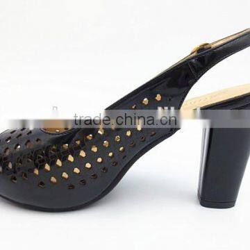 Latest New High Class Middle Heel Slingback Sandals With Net photo-5