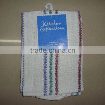 Cheap 100% Cotton Waffle Stripe Tea Towel 010