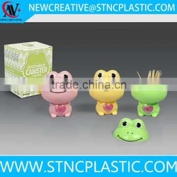 factory price cartoon plastic toothpick box with lid