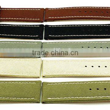 Customize Style Genuine Leather Lining Canvas Watch Straps