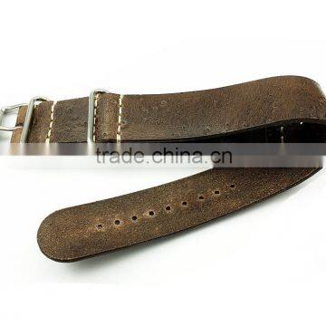 Classic Italian Vintage Leather 24mm Nato Watch Straps