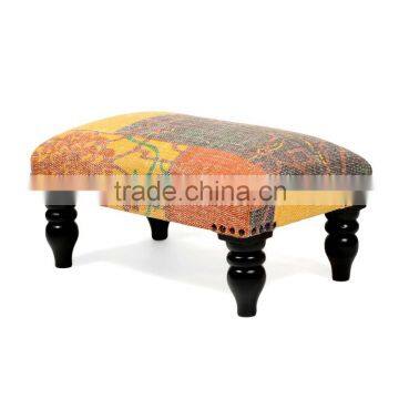 Natural Fibres Colorful Wooden Stool