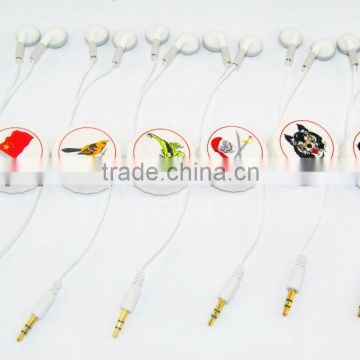 Newest Retractable Ear buds Earphones with logo