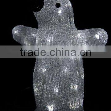 hot-sale 3D LED christmas acrylic penguin motif ornament light