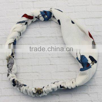 hair accessories wholesale china printed plaited elastic hair bands fro girls