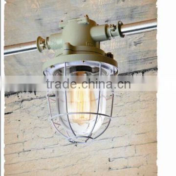 industrial style glass bulb metal bird cage ceiling lamp for warehouse/workshop