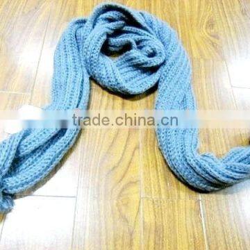 fashion knitted mohair scarf with pompon