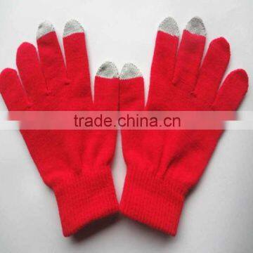 Jacquard style knit mittens gloves bluetooth gloves