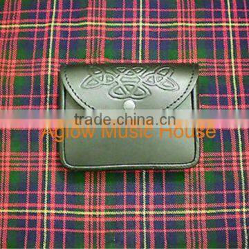 Leather Medium Belt Pouch Sporran Bag Piper Drummer Kilt Band Brass