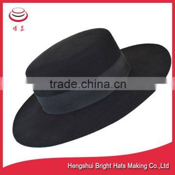 Black Flat Felt Top Hats