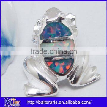 Many Designs !!! 925 Sterling Silver Black Opal Necklaces Big Animal Frog Pendant