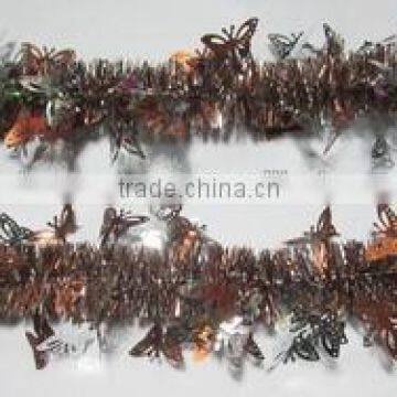 2015 Hot Sale Copper Xmas Tinsel Garland with Butterfly