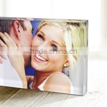 Custom Unique Double Heart Love Acrylic Photo Frame