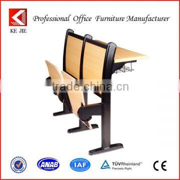 Hot sale in India college student desk and chair,wood double students chair and writting table