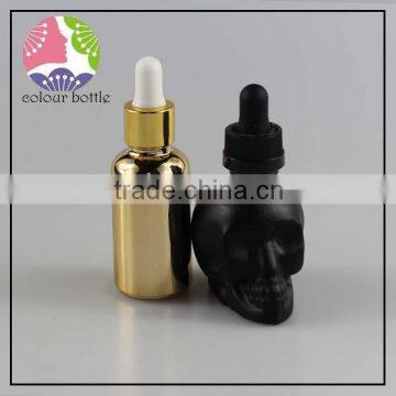 trade assurance matte black 30ml glass dropper bottles cosmetic black frosted essential oil dropper glass