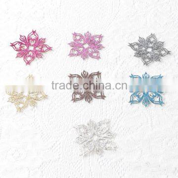 Fashion new design custom laser cut flower glitter iron on patch