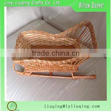 Christmas wicker sleigh Gift basket Atique wicker baby sleigh
