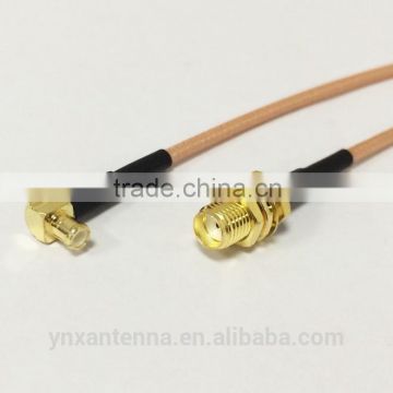 Factory sale RG316 cable with RF SMA Female to MCX Male Right Angle connector