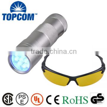 Mini Portable Torch 12 Led Black Light UV Flashlight Urine Detector Silver