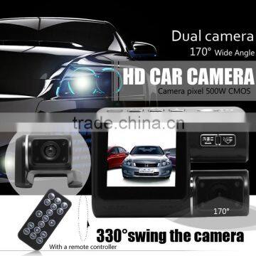 2016 New Dual Lens Car Camera Car DVR Dual Camera HD 1080P Dash Cam Black Box With Rear 2 Cam Vehicle View Car Recorder