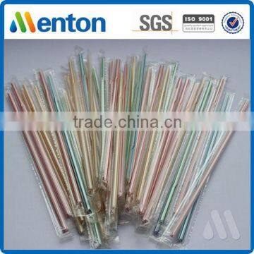 Yiwu factory hot sale striped hard plastic cocktail straw wrap film