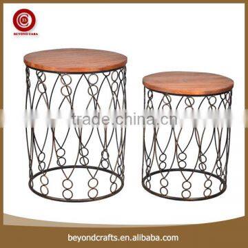 Fashionable Brown Metal Wooden Alll Kinds Size Round Table