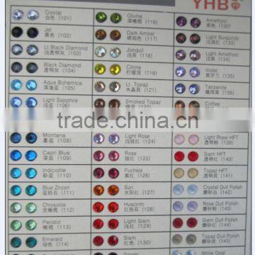 Wholesales YHB glass rhinestone hot fix stone heat transfer