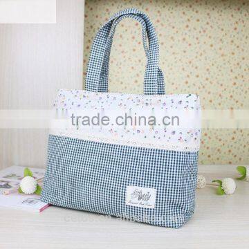 Fashionable canvas tote bag for women shopping bag with zipper