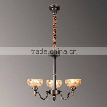 UL 3 glass bulbs iron chandelier for dining room new design chandelier lighting fixture