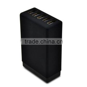 UV Paint 5V4.1A 5 Port Multiple USB Intelligent Charger Multi Travel Power Adapter for USB-Charged Devices(Black) photo-5