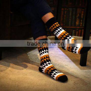 High Quality OEM Services Men Custom Colorful Combed Cotton Dress Socks, Cotton Business Mid-Calf Socks, Happy Funny Men Socks photo-3