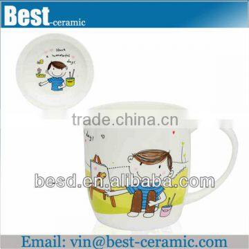 decal printing white ceramic cup for coffee