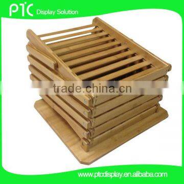 Foldable bamboo brochure holder