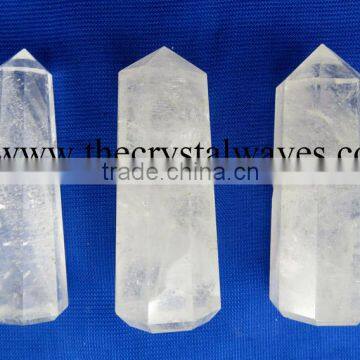 Crystal Quartz C Grade wholesale Pencil 6 to 8 Facets Single Terminated Point Khambhat Gujarat India crystal waves