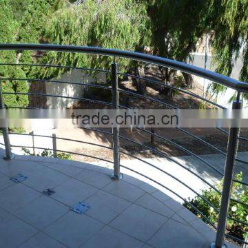 outdoor balcony stainless steel horizontal bar railing