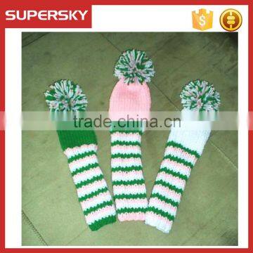 F552 Custom Handknit Hybrid Golf Club Covers stripe pattern