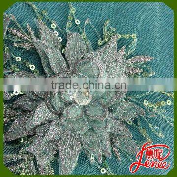 Fantastic Design TULLE Embroidery Fabric With Beads and Flower Applique