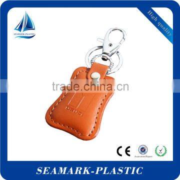 2016 bulk cheap promotional custom made pu leather keychain for advertising