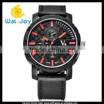 WJ-5416 Japan movement colorful dial quartz fashion men luxury waterproof calendar watch