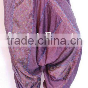 2103 Vintage Silk patch harem Pants Trousers sari silk yoga pants