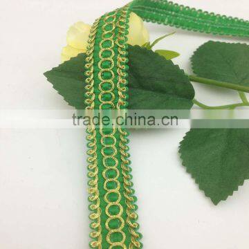 beautiful green gimp braid scalloped gold lurex lace trimming