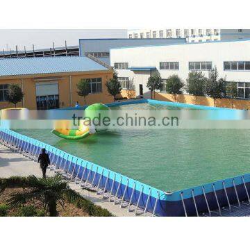 Outdoor inflatable square above ground pool with PVC tarpaulin