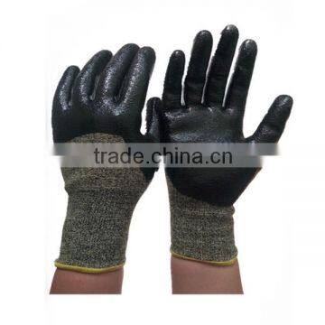 13 Gauge High Quality Cut Resistant Sandy Nitrile Coated Work Gloves