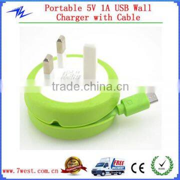 Wholesale UK wall charger usb with micro cable