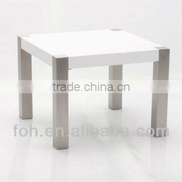 Cheap White End Table with Stainless Steel Leg (FOH-1615 )