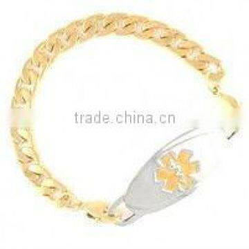 Gold plated costume jewelry ID engave Bracelet Manufacturer & Factory & Supplier